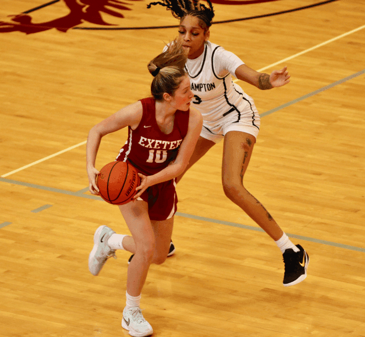 On Saturday, Feb. 14, the girls’ varsity basketball team kicked off their Valentine’s day with a fierce game against Holderness School. Though the team was not able to secure a win, losing 39-58, the second half of the game was played with great intensity, displaying determination and admirable team play.